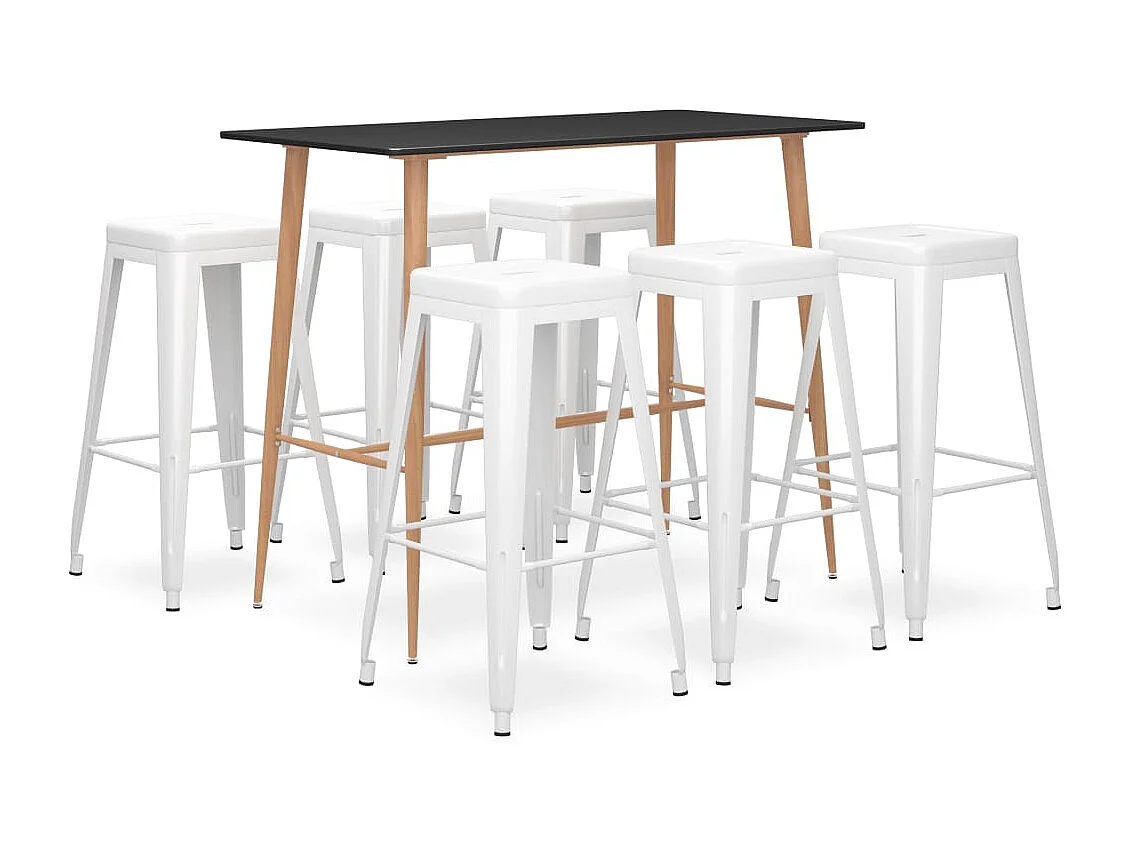 Ensemble de bar 7 pcs Noir et blanc 2
