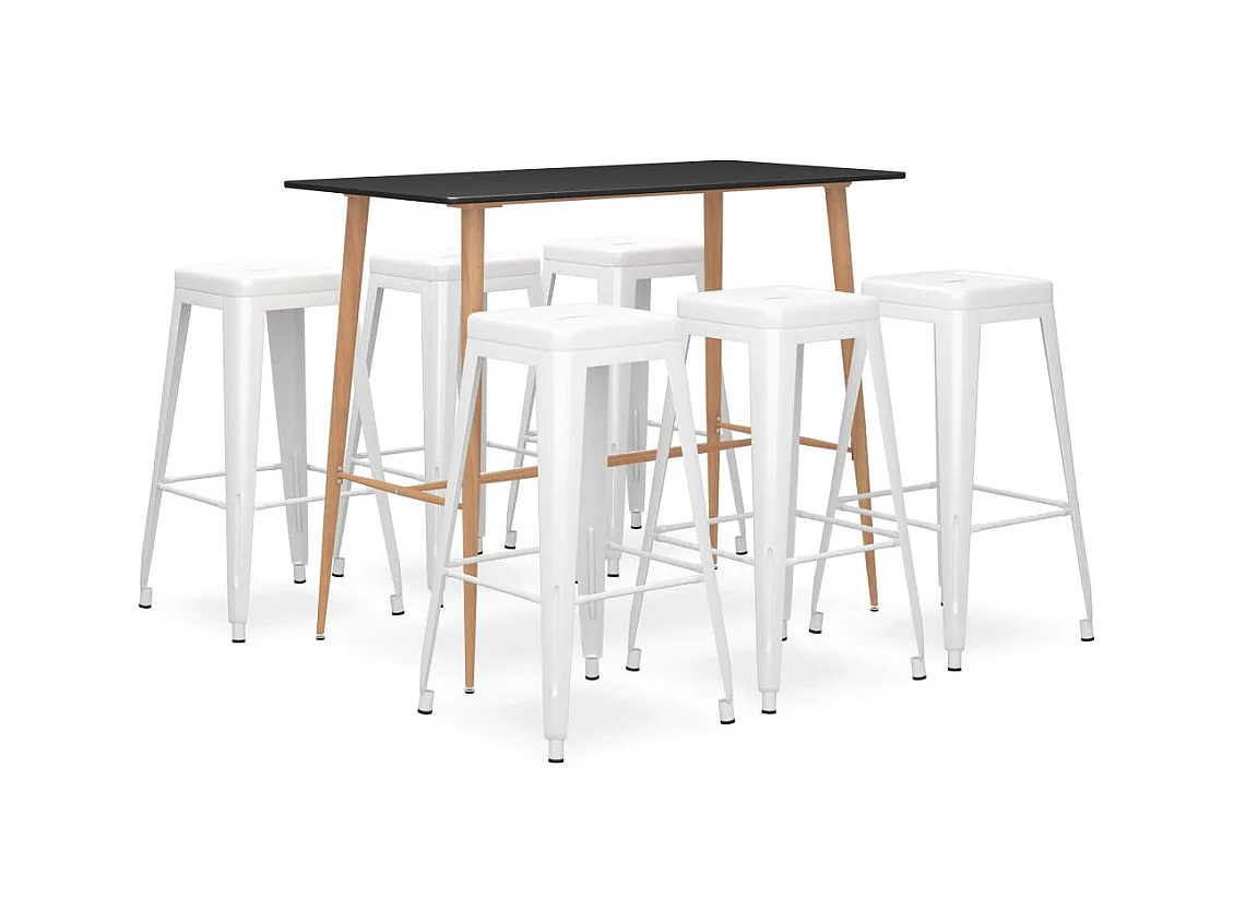 Ensemble de bar 7 pcs Noir et blanc 2
