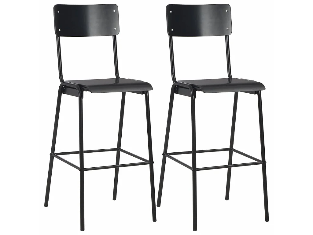 Mobilier de bar 3 pcs Acier Noir 3