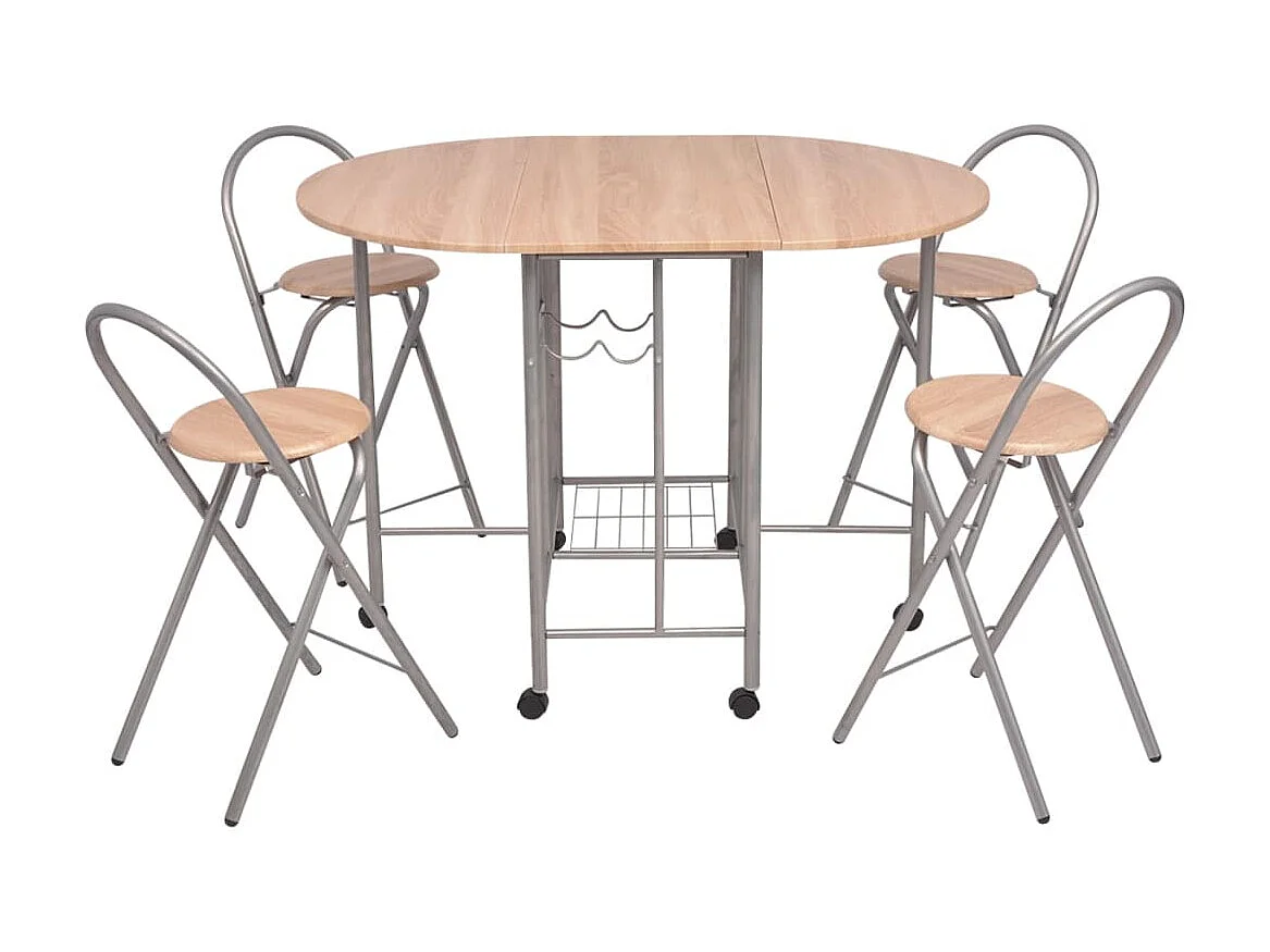 Ensemble de salle à manger pliable 5 pièces MDF