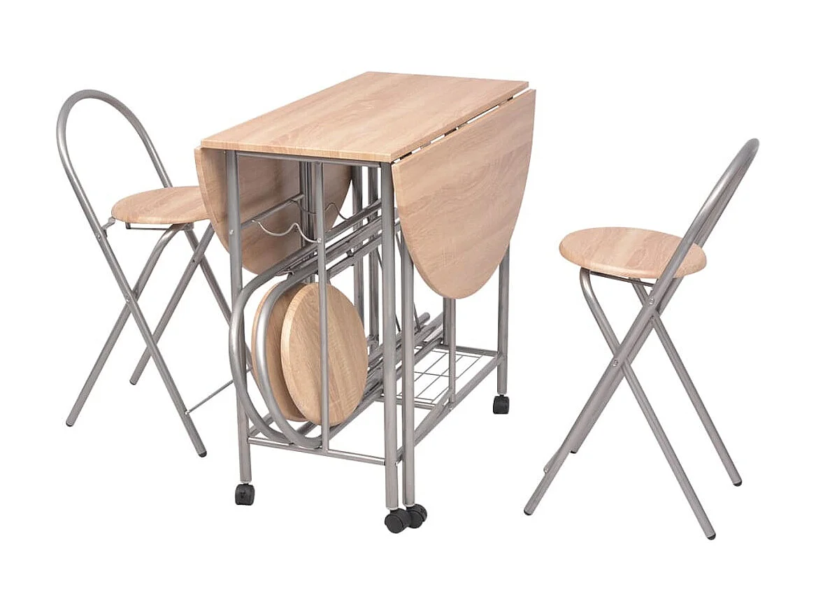 Ensemble de salle à manger pliable 5 pièces MDF