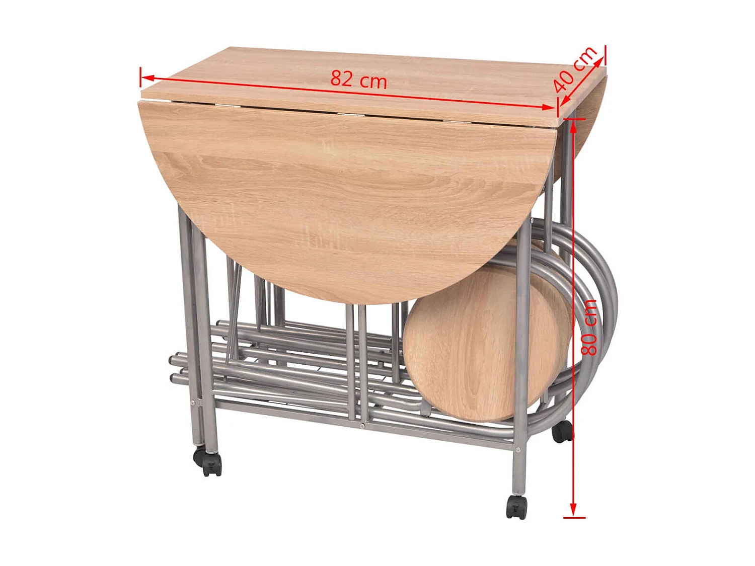 Ensemble de salle à manger pliable 5 pièces MDF