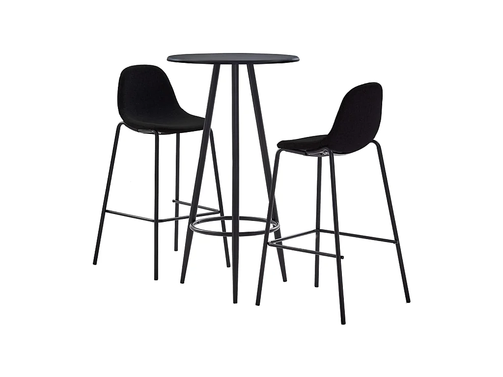 Ensemble de bar 3 pcs Tissu Noir 6