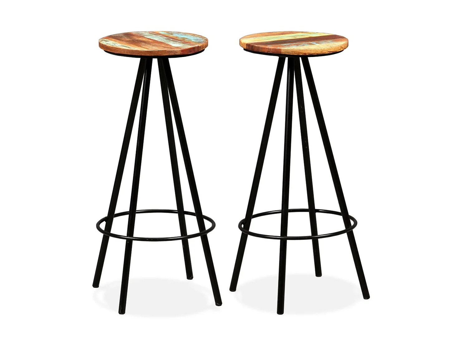 Ensemble de bar 3 pcs Bois de récupération massif