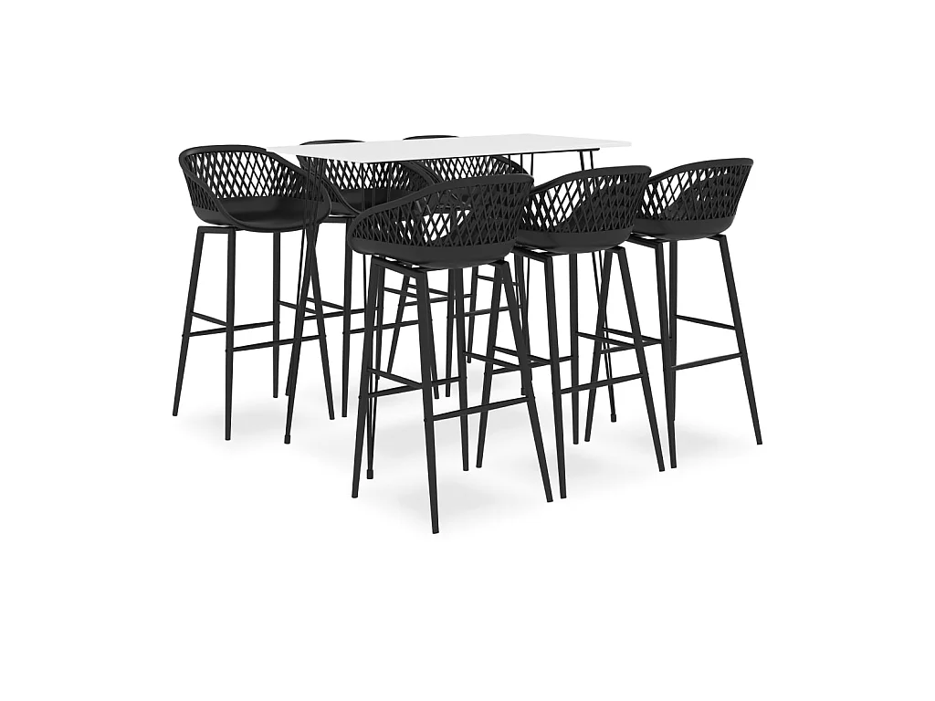 Ensemble de bar 7 pcs Blanc et noir
