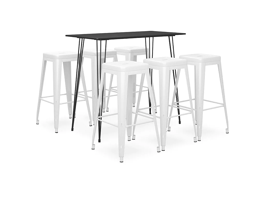 Ensemble de bar 7 pcs Noir et blanc 6
