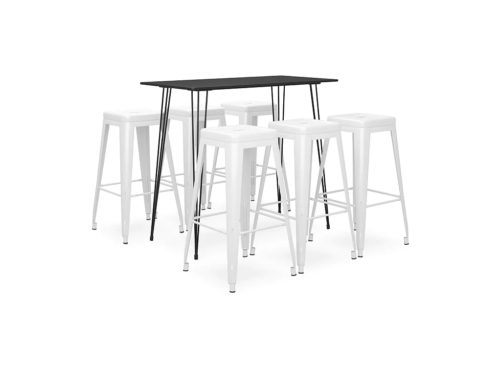 Ensemble de bar 7 pcs Noir et blanc 6