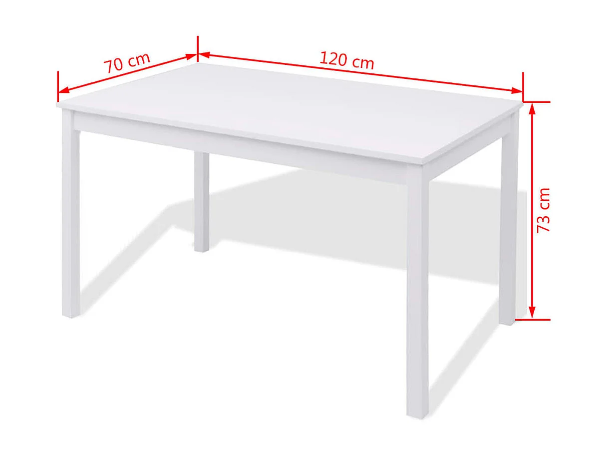 Jeu de salle à manger 7 pcs Pinède Blanc