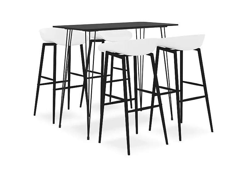 Ensemble de bar 5 pcs Noir et blanc