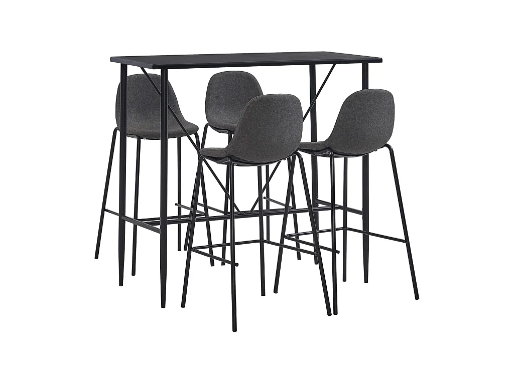 Ensemble de bar 5 pcs Tissu Gris foncé 8
