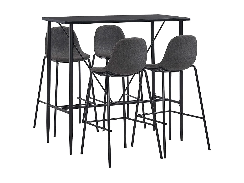 Ensemble de bar 5 pcs Tissu Gris foncé 8
