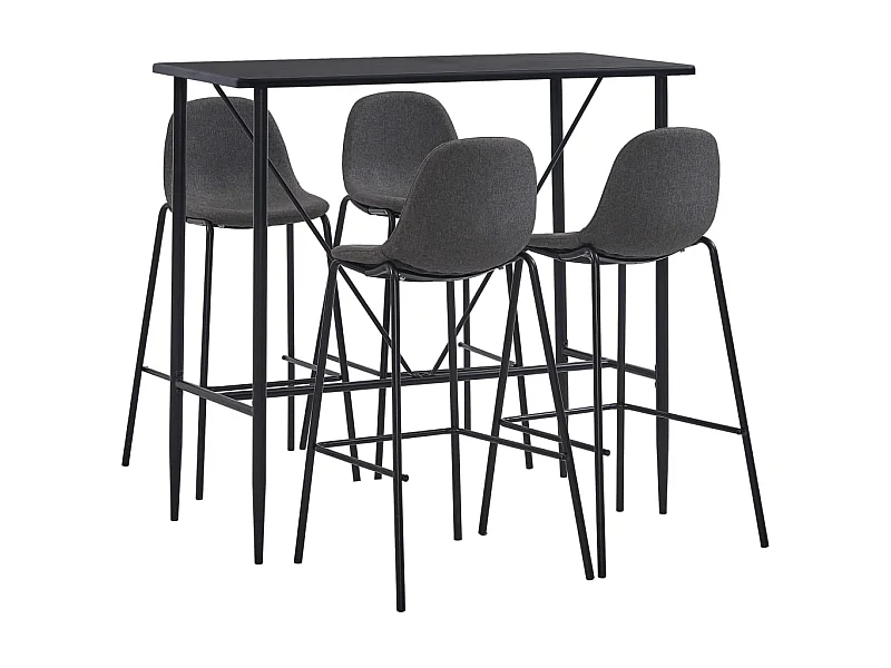 Ensemble de bar 5 pcs Tissu Gris foncé 8