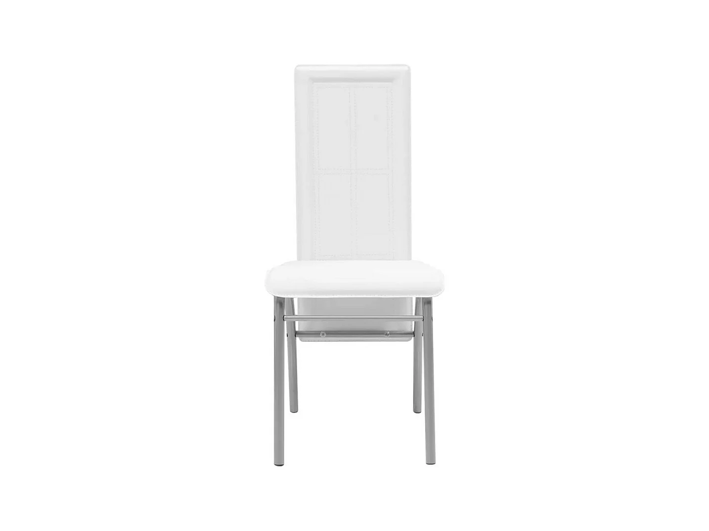 Table rectangulaire verre trempé noir et 4 chaises simili blanc Vicka