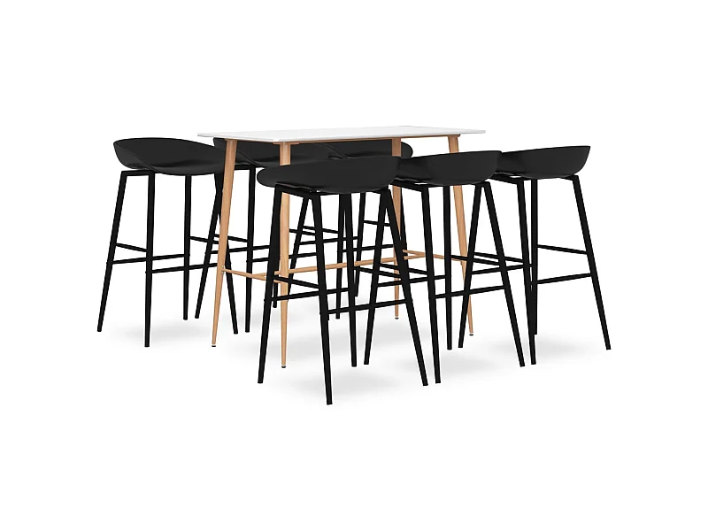 Ensemble de bar 7 pcs Blanc et noir 8