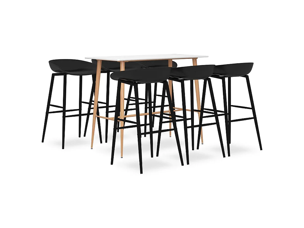 Ensemble de bar 7 pcs Blanc et noir 8