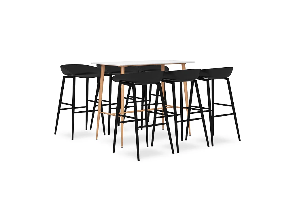 Ensemble de bar 7 pcs Blanc et noir 8