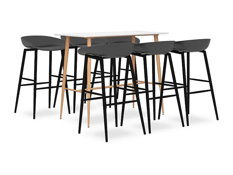 Ensemble de bar 7 pcs Blanc et gris 6