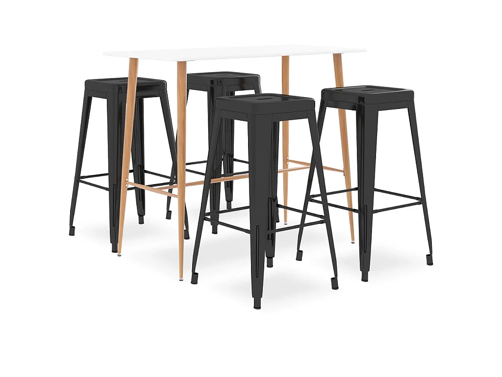 Ensemble de bar 5 pcs Blanc et noir 2