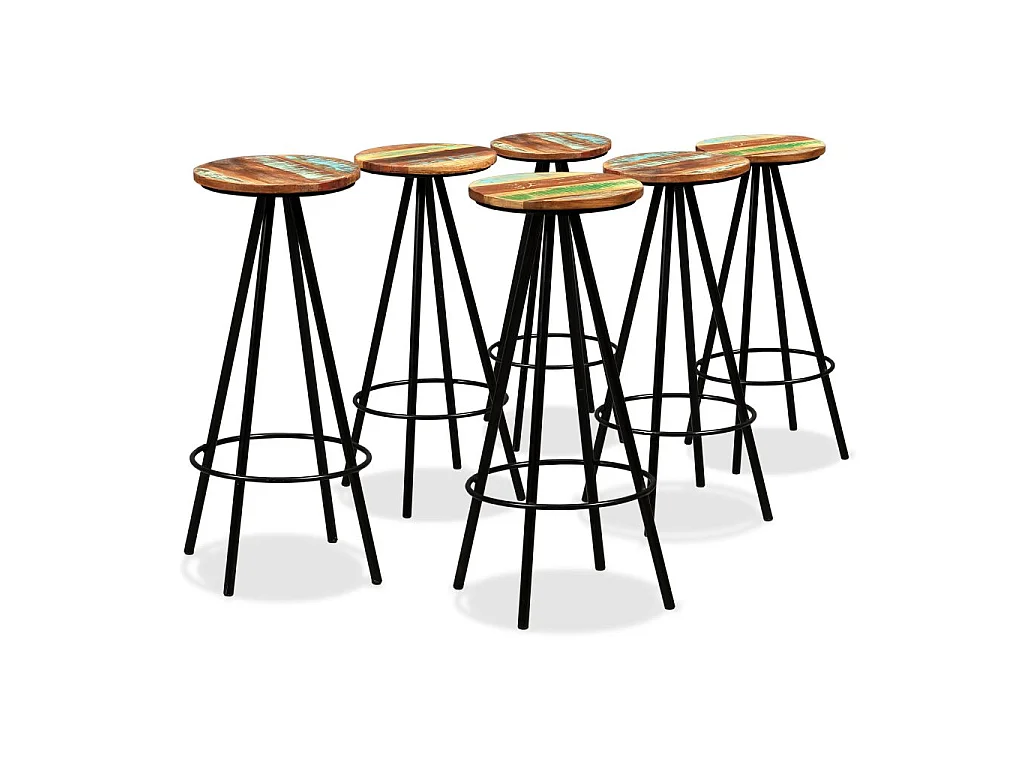Ensemble de bar 7 pcs Bois d'acacia massif et de récupération