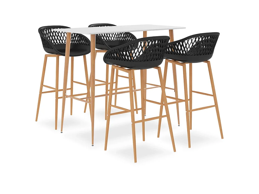 Ensemble de bar 5 pcs Blanc et noir 4