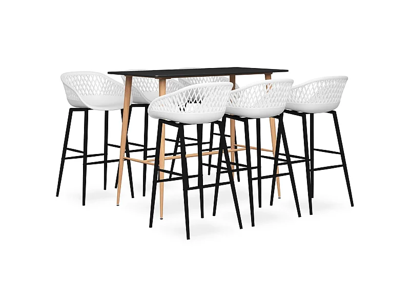 Ensemble de bar 7 pcs Noir et blanc 7