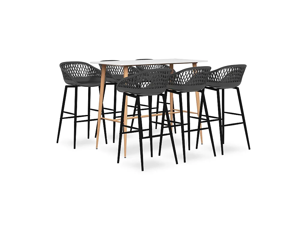 Ensemble de bar 7 pcs Blanc et gris