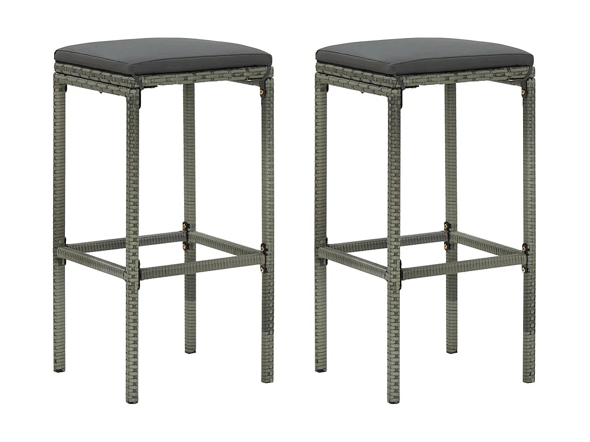 Ensemble de bar 3 pcs Résine tressée Gris