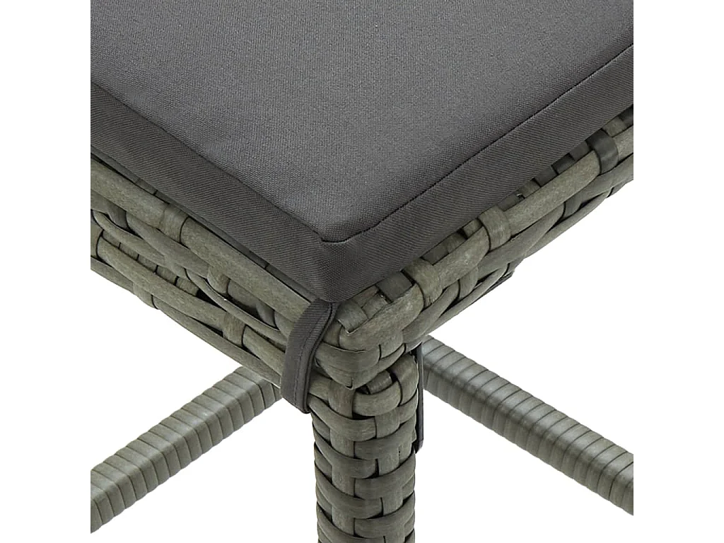 Ensemble de bar 3 pcs Résine tressée Gris