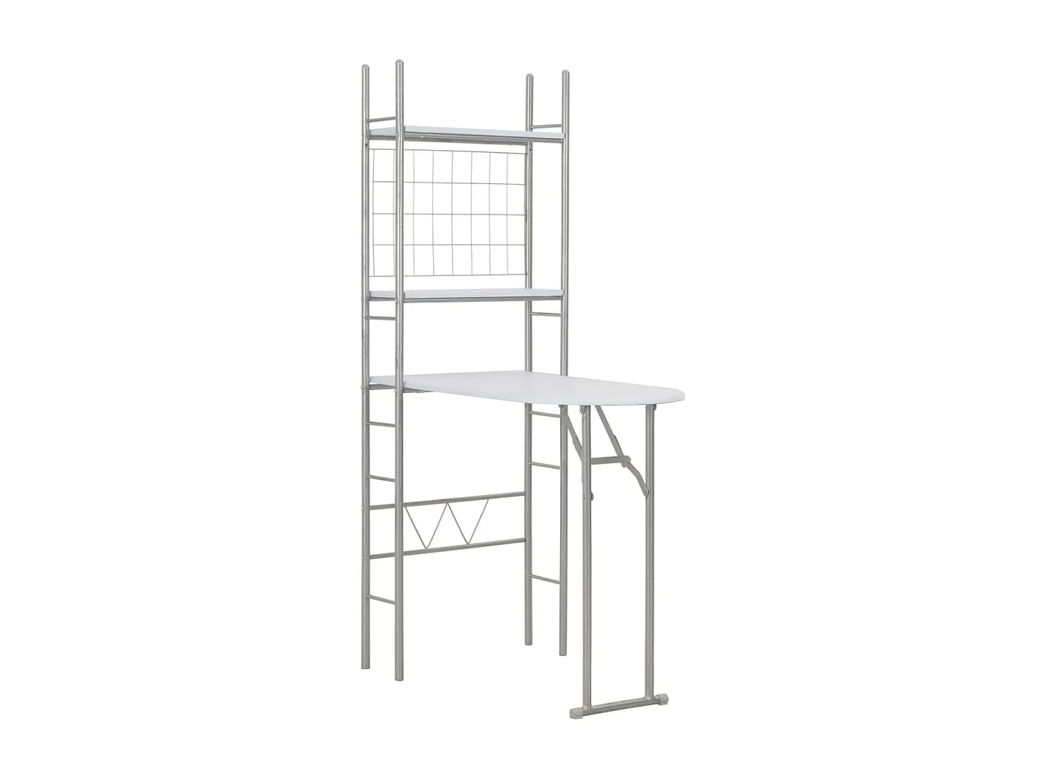 Ensemble à dîner pliant 3 pcs et étagère de rangement MDF acier