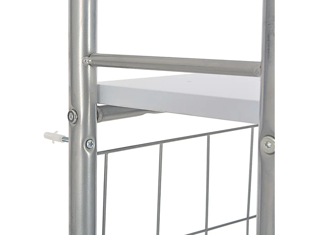 Ensemble à dîner pliant 3 pcs et étagère de rangement MDF acier