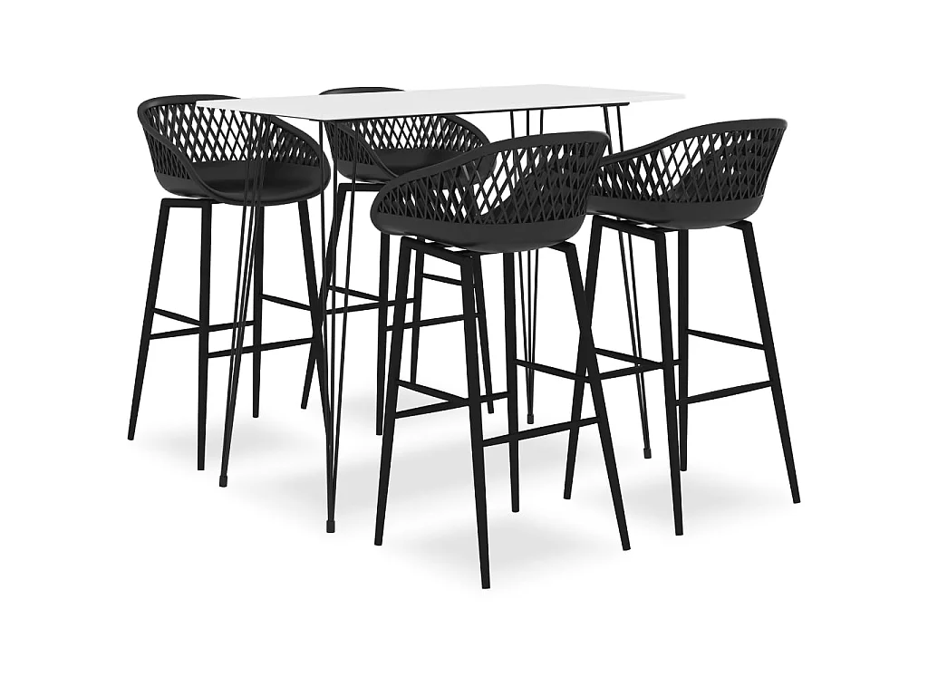 Ensemble de bar 5 pcs Blanc et noir 5