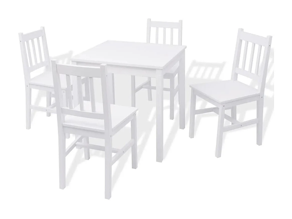 Ensemble de salle à manger 5 pièces Pinède Blanc