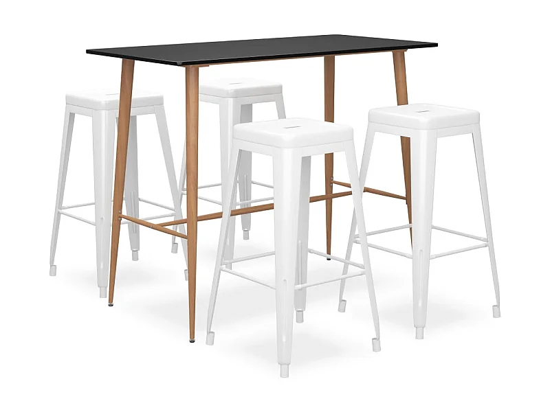 Ensemble de bar 5 pcs Noir et blanc 2