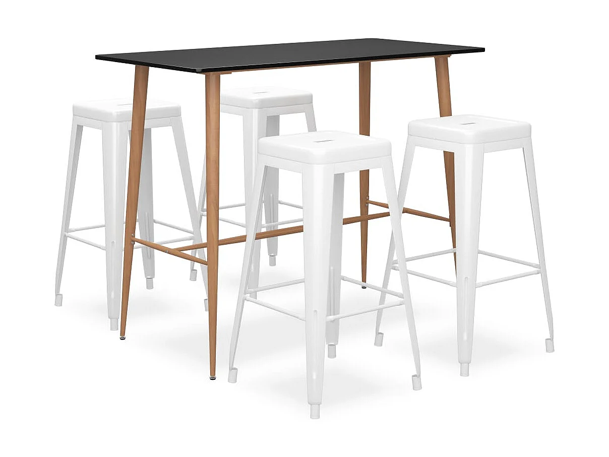 Ensemble de bar 5 pcs Noir et blanc 2