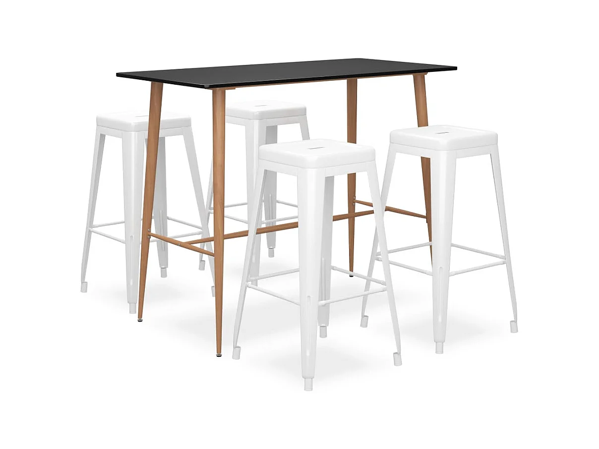 Ensemble de bar 5 pcs Noir et blanc 2