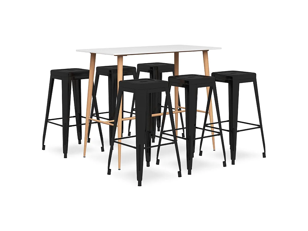 Ensemble de bar 7 pcs Blanc et noir 4