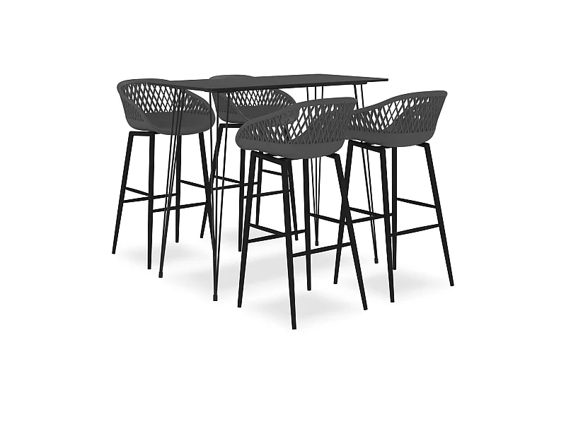 Ensemble de bar 5 pcs Noir et gris