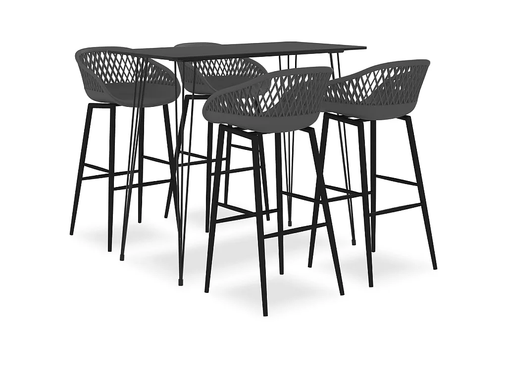 Ensemble de bar 5 pcs Noir et gris