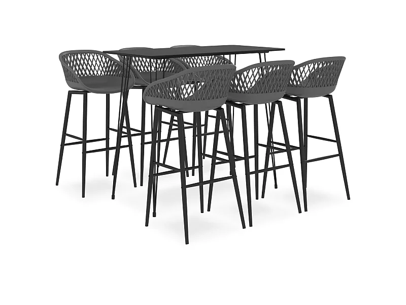 Ensemble de bar 7 pcs Noir et gris 5