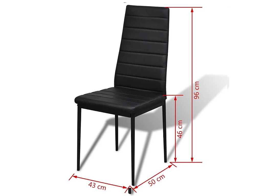 Ensemble de table à manger sept pièces noir