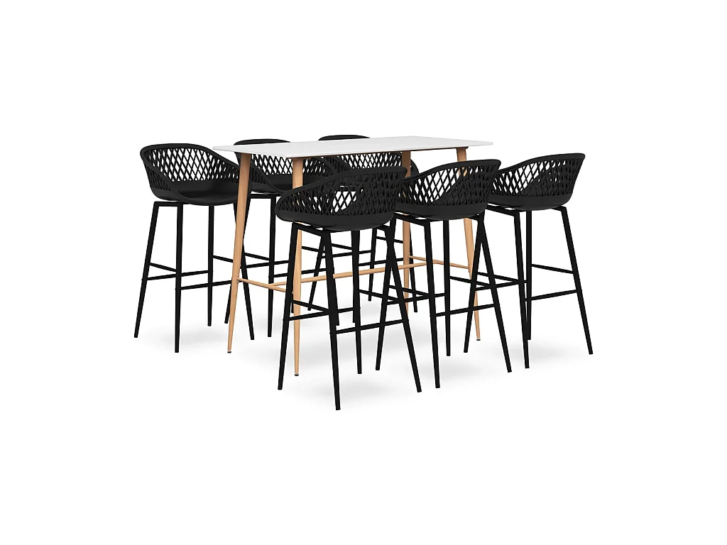 Ensemble de bar 7 pcs Blanc et noir 7