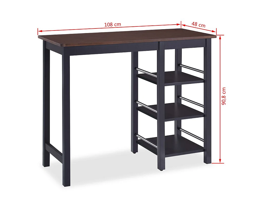 Assortiment de bar 3 pcs MDF Noir