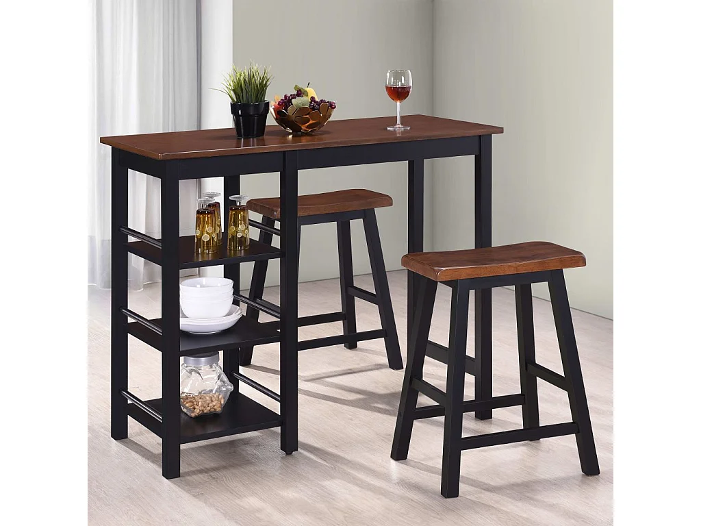 Assortiment de bar 3 pcs MDF Noir