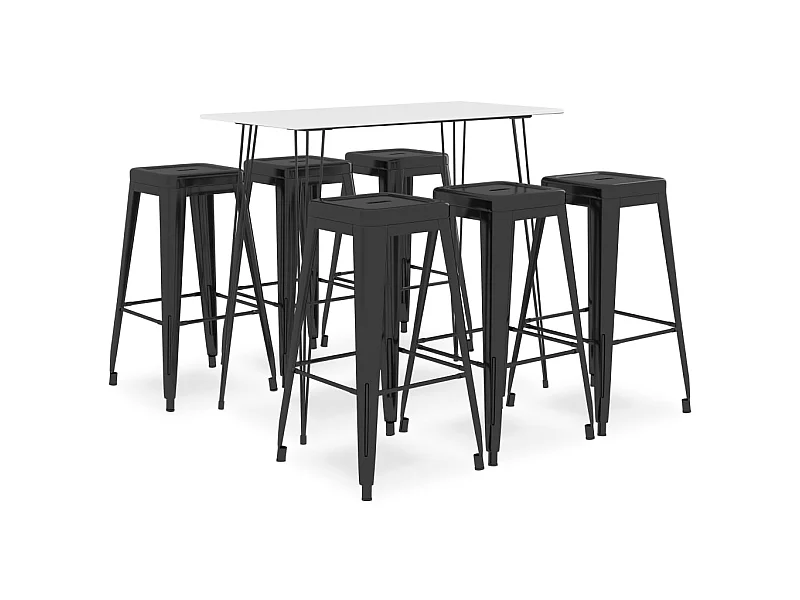 Ensemble de bar 7 pcs Blanc et noir 6
