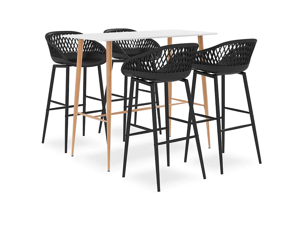 Ensemble de bar 5 pcs Blanc et noir