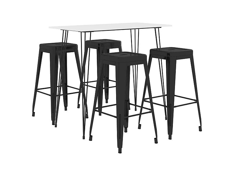 Ensemble de bar 5 pcs Blanc et noir 6