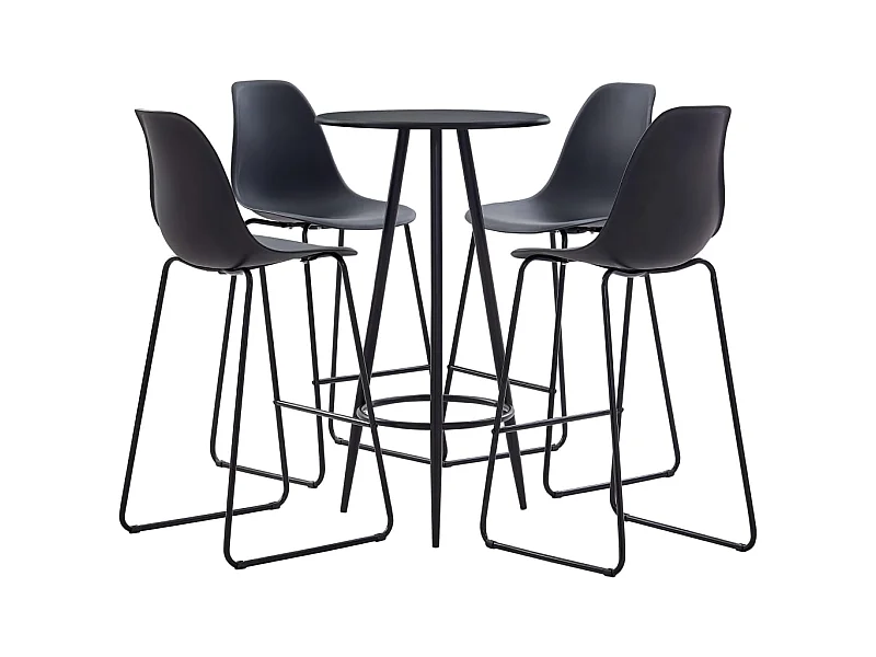 Ensemble de bar 5 pcs Plastique Noir 3