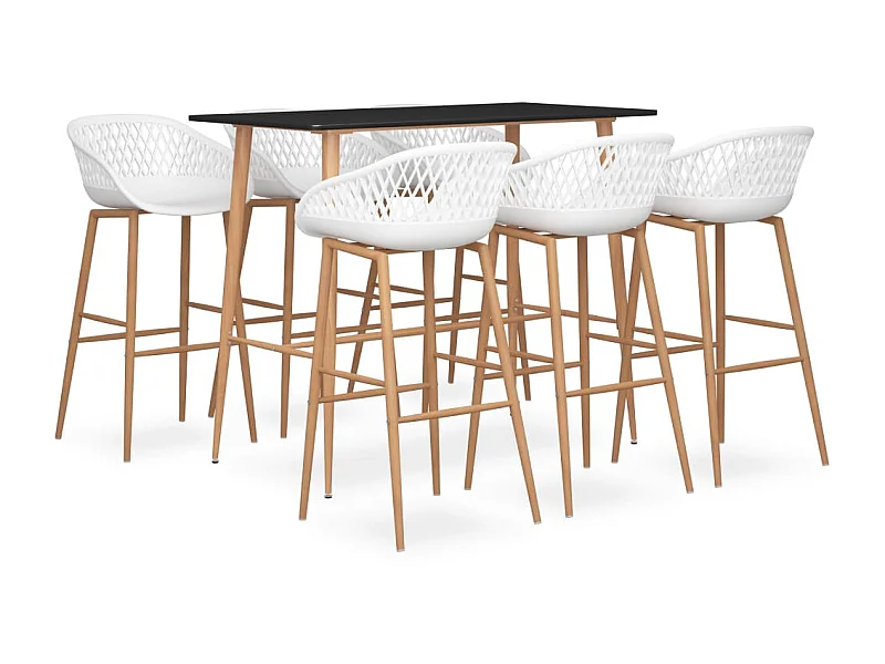 Ensemble de bar 7 pcs Noir et blanc 8