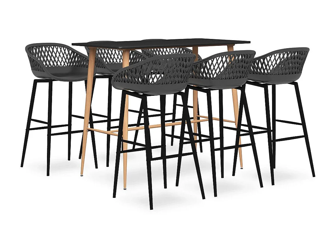 Ensemble de bar 7 pcs Noir et gris 3