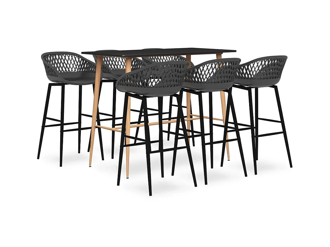 Ensemble de bar 7 pcs Noir et gris 3